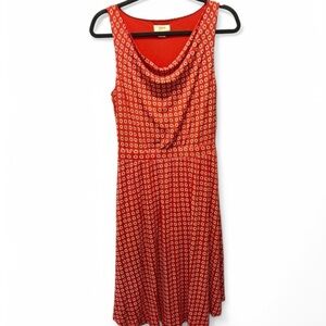 Red Patterned Sleeveless Dress